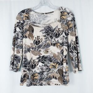 Christopher &‎ Banks Floral Stretchy Babydoll Top Womens Small Y2K Fairy Grunge